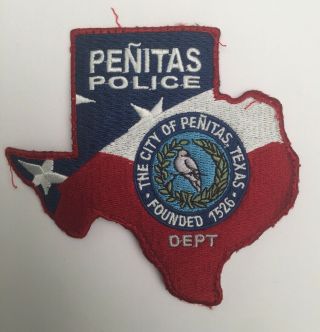 Penitas Police Dept,  Texas Old State Shaped Shoulder Patch
