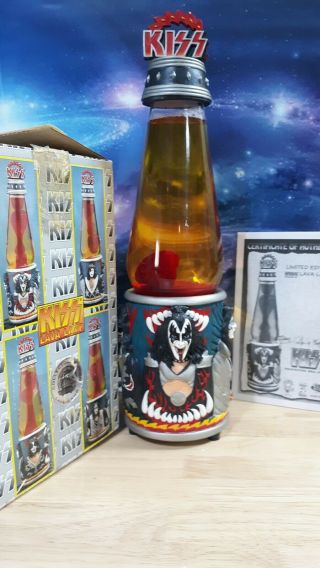 Collectable Vandor Vintage Kiss Rock And Roll Lava Motion Glitter Table Lamp
