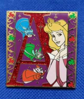 Storybook Initial - Aurora,  Letter A - Sleeping Beauty - 3 Fairies - Disney Pin