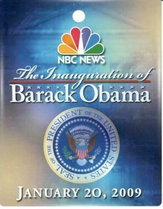 Rare Nbc News Id Tag Press Inauguration President Barack Obama Jan 20 2009