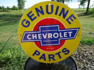 Old Vintage 1950s Chevrolet Parts Porcelain Enamel Dealership Sign Chevy Gm