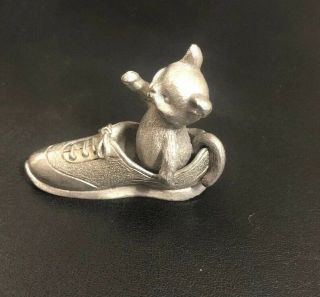 Spoontiques Cat In A Shoe Figurine 1 1/4 " Pp417 Pewter
