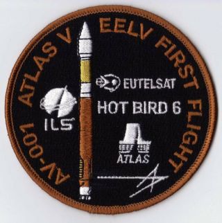 Atlas V Eelv Hotbird 6 Eutelsat - First Flight - Usaf Satellite Space Patch