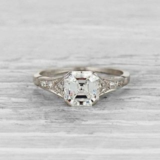 1.  55 Ct Vintage Art Deco Engagement Ring Circa 1930 925 Sterling Silver