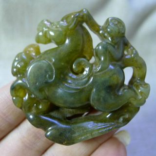 Jade,  Pendant,  Chinese Red Mountain Culture,  Hand - Carved,  Horse,  0097