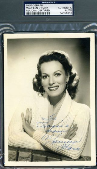 Maureen O`hara Hand Signed Psa Dna Vintage 5x7 Photo Autographed Authentic