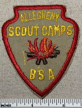 Vintage 1950s Allegheny Camps Boy Scout Camp Patch Bsa Arrowhead Council Trails