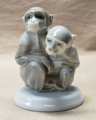 Vintage Hutschenreuther Germany Porcelain Monkeys Figurine