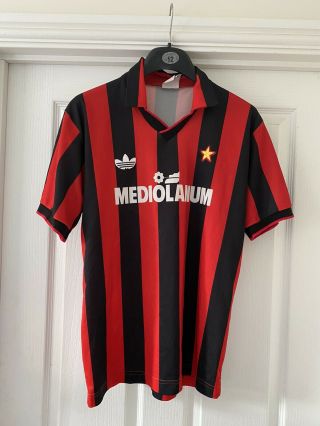 1991 - 92 Vintage Ac Milan Home Shirt.  Very Rare.  Size M