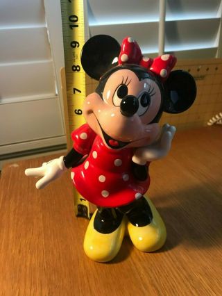 Vintage Disney Ceramic Porcelain Figurine Minnie Mouse 9 " Japan