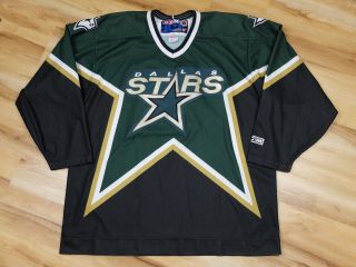 Vintage Dallas Stars Ccm Hockey Jersey Size Men Xl Nhl Green 90s Made In Canada