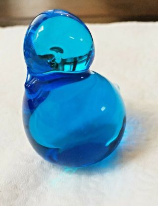 Blue Bird Of Happiness Glass Bird Figurine Unsigned Tag Missing From Bottom - Guc