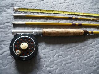 Vintage Fly Fishing Rod And Reel Japan Reel,  3 Section Rod,  Trout Great Shape