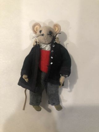 Vintage 4” Felt Doll House Mouse The Littlest Mouse Gentleman B315