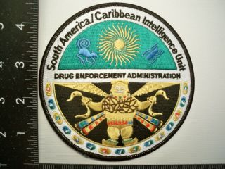 Federal Dea Hqs Sa Caribbean Intel Unit Patch Latin American Police Drug Tf Vwe