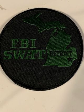 Doj Fbi Swat Special Weapons & Tactics Team Detroit Michigan Mi Cloth Patch