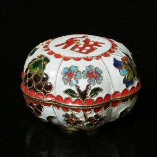 Chinese Collectible Handmade Copper Brass Cloisonne Enamel Makeup Boxes