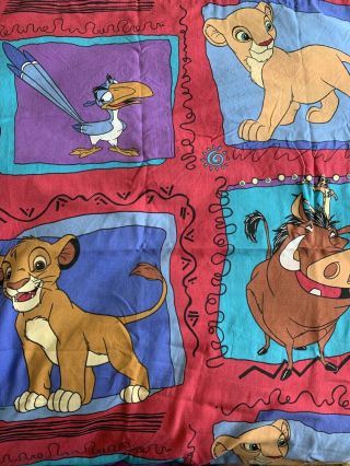 Vintage Disneys Lion King Flat Bed Sheet Full Size