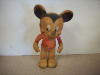 Mickey Mouse Vintage 8 " Squeeze Squeak Toy Vinyl Figure By Sun Rubber Co