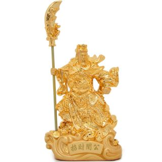 30cm Chinese heroic Guan Gong Yu Warrior God Sword Stand in Dragon Statue 2