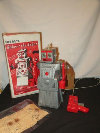Vintage 1950s Robert The Robot Controller Talks & Walks Ideal Space Toy