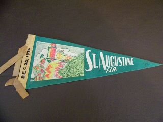 Vintage St.  Augustine,  Florida Souvenir Felt Pennant