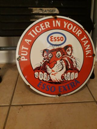 Vintage Esso Porcelain Sign (1962)