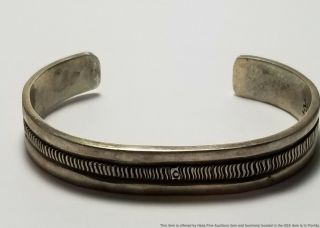 Massive Vintage Signed Native American Indian Sterling Silver Cuff Bracelet