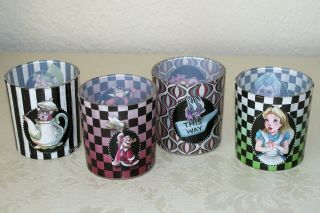 Disney Alice In Wonderland Unique Glass Candle Holder Cup Set Disney Parks