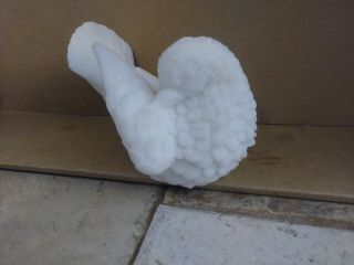 Vtg.  Snow White Dove Preening Carved Alabaster A Santini Italy Love Bird 4 3/4 "