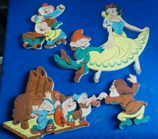 Vintage Disney Snow White Wooden Cut Outs