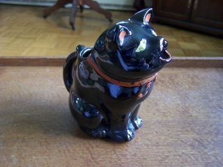 Black Cat Cream Pitcher - 5 3/4 " Tall - Red Clay - - Royal Japan - Vintage