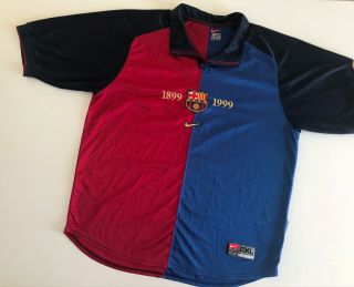 Barcelona Fc 1999/00 Nike Home Football Shirt 2xl Mens Vintage Soccer Jersey