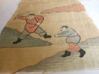 Antique Chinese Kesi K ' o - ssu Silk Tapestry Panel Showing Children Playing 2