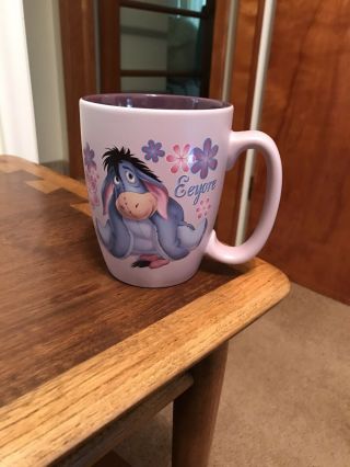 Disney Store Eeyore Large Coffee Mug Cup Matte Gloss Purple