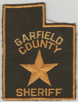 Vintage Garfield County,  Utah Sheriff Patch Ut Old Style / State - Shaped