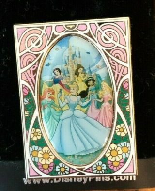 Disney Princesses Cinderella Snow White Belle Jasmine Aurora Ariel Castle Pin