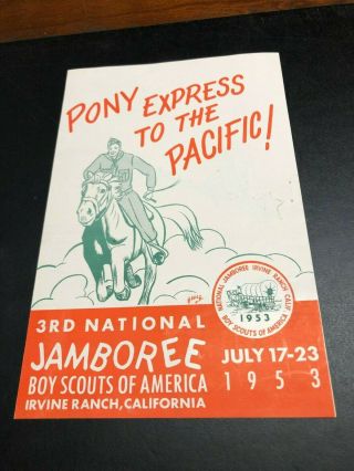 1953 National Jamboree Pony Express Council Brochure To Attend Bv