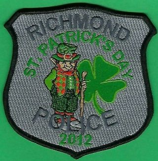 Richmond Virginia Police 2012 St.  Patricks Day Patch