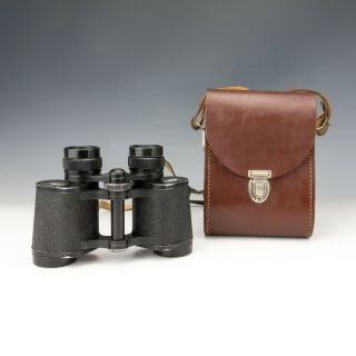 Vintage Leather Cased Carl Zeiss Jena - Jenoptem 8 X 30w Binoculars