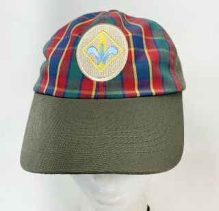 Cub Scout Boy Scout Webelos Plaid Bsa Flex Fit Snapback Cap Hat - Size S/m