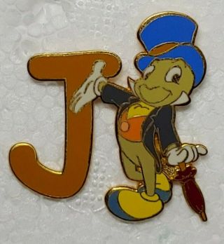 Disneyland Resort Vintage 2001 Jiminy Cricket Letter J Pin 7806