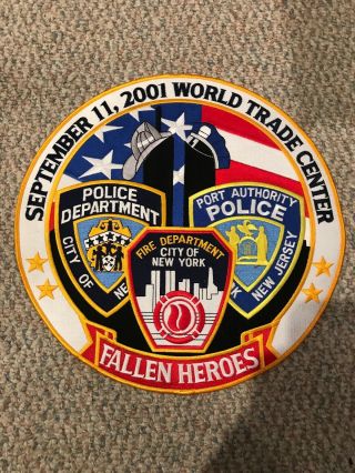 September 11 2001 World Trade Center - Fallen Heroes 12 " Patch 9/11 Nypd Fdny
