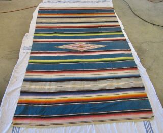 Vintage Mexican Saltillo Serape Blanket / Rug 60”x89 "