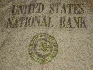 Vintage UNITED STATES NATIONAL BANK Canvas Cloth Coin Money Bag 28X15 