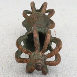 Antique Vintage Chinese Tibetan Brass Bronze Buddhist Spiritual Vajra Dorje 4 ½” 3