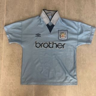 Vintage Manchester City Shirt 95/97 Retro Umbro 96 Brother Medium Mens