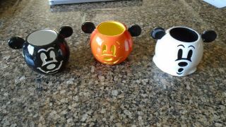 Set (3) Mickey Mouse Halloween Ceramic Candle Holders