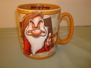 Walt Disney Parks Grumpy Coffee Mug " Wake Up Grumpy " Ex - Large 24 Oz.  Cup