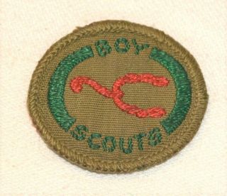 Green Khaki Boy Scout Horseman Proficiency Award Badge Brown Back Troop Small